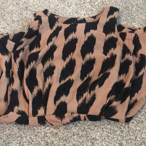 Tan and black animal print romper